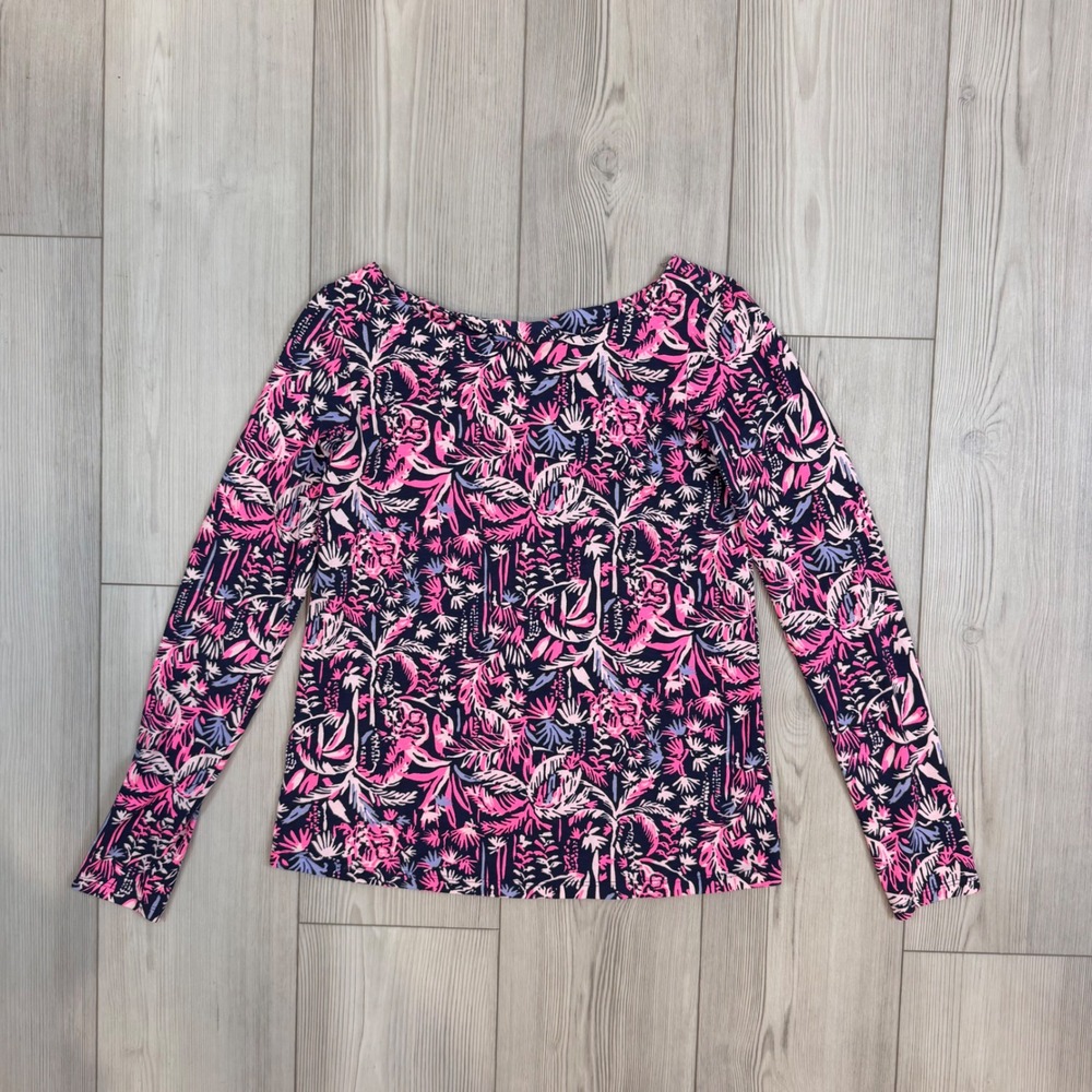 Lilly Pulitzer Tristan Top in Bright Navy Swing of Things XS 002219
